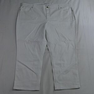 Jennifer Lopez 24W Plus Capri‎ Slim White Stretch Denim Womens Jeans